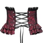 Black and Burgundy Jacquart 'Amalfriede' Corset Belt