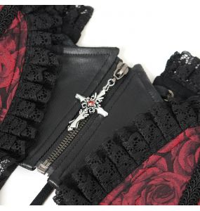 Black and Burgundy Jacquart 'Amalfriede' Corset Belt