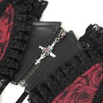Black and Burgundy Jacquart 'Amalfriede' Corset Belt