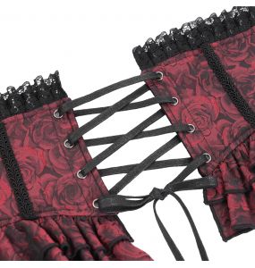 Black and Burgundy Jacquart 'Amalfriede' Corset Belt