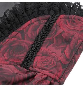 Black and Burgundy Jacquart 'Amalfriede' Corset Belt