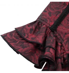 Black and Burgundy Jacquart 'Amalfriede' Corset Belt