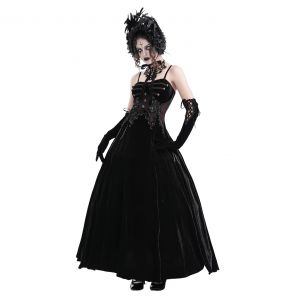 Longue Robe 'Sweet Mary' en Velours Noir