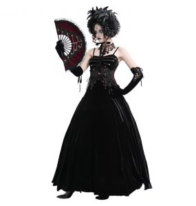 Longue Robe 'Sweet Mary' en Velours Noir