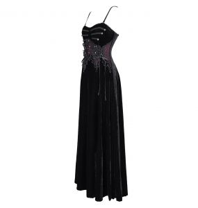 Longue Robe 'Sweet Mary' en Velours Noir