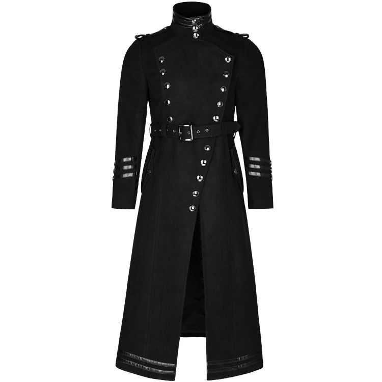 Black 'Militaria' Coat for Men