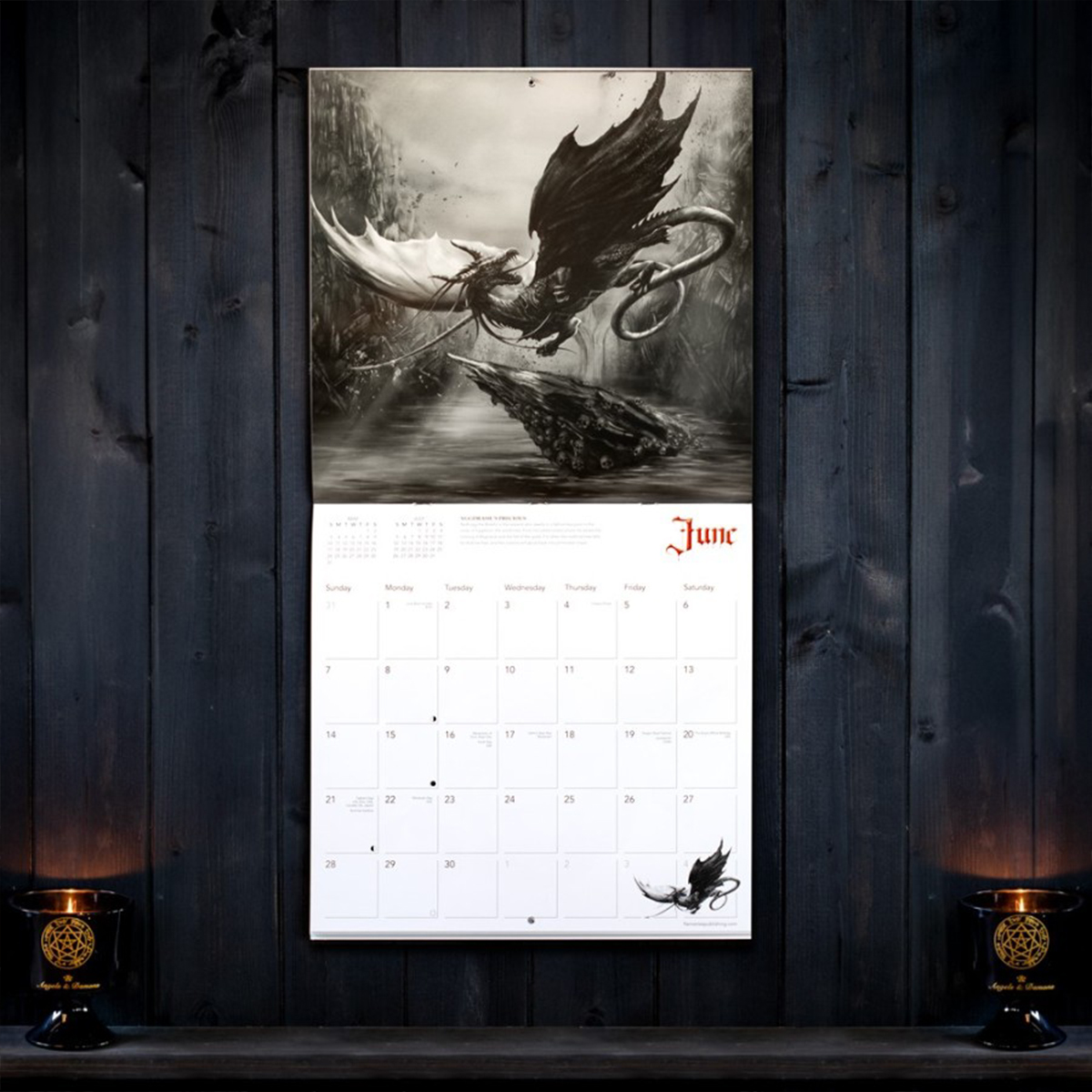 Alchemy Gothic 'Neverworld' Black & White 2026 Wall Calendar by