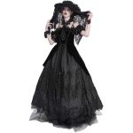 Longue Robe 'Liuva' en Dentelle et Velours Noirs