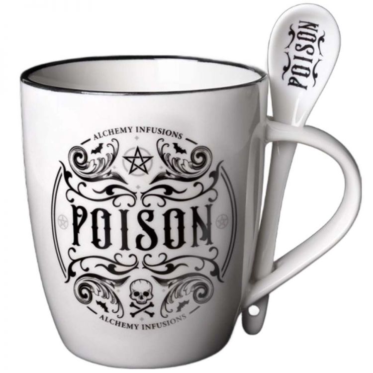 Ensemble Mug et Cuillère 'Poison' en Porcelaine