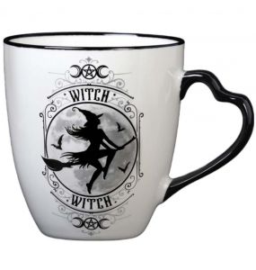 Porcelain 'Witch' Mug with Heart Handle Shaped