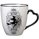 Mug 'Witch' en Porcelaine avec Anse en Forme de Cœur