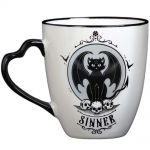 Mug 'Saint/Sinner' en Porcelaine avec Anse en Forme de Cœur