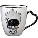 Mug 'Saint/Sinner' en Porcelaine avec Anse en Forme de Cœur