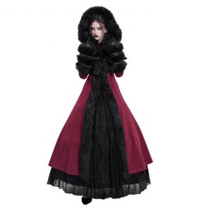 Manteau à Capuche 'Red Frozen' Rouge et Noir