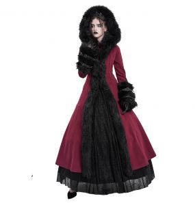 Manteau à Capuche 'Red Frozen' Rouge et Noir