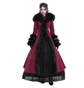 Manteau à Capuche 'Red Frozen' Rouge et Noir