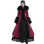 Manteau à Capuche 'Red Frozen' Rouge et Noir