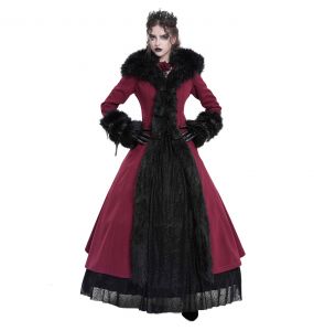 Manteau à Capuche 'Red Frozen' Rouge et Noir