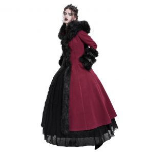 Manteau à Capuche 'Red Frozen' Rouge et Noir