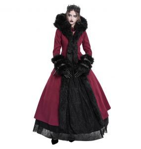Manteau à Capuche 'Red Frozen' Rouge et Noir
