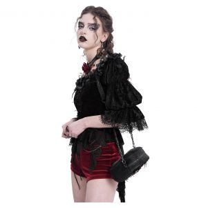 Short 'Artemis' en Velours Bordeaux