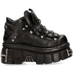 Chaussures New Rock Metallic en Cuir Nomada Noir