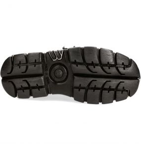 Chaussures New Rock Metallic en Cuir Nomada Noir