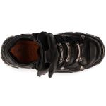 Black Nomada Leather New Rock Metallic Shoes