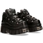 Chaussures New Rock Metallic en Cuir Nomada Noir