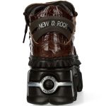 Burgundy Leather New Rock Fire Metallic Shoes