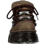 Brown Leather New Rock Metallic Shoes