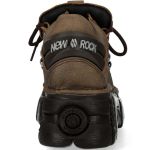 Chaussures New Rock Metallic en Cuir Marron