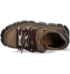 Brown Leather New Rock Metallic Shoes