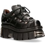 Chaussures New Rock Metallic en Cuir Itali Noir