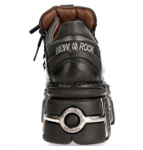 Black Itali Leather New Rock Metallic Shoes