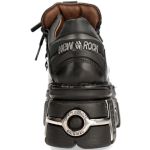 Black Itali Leather New Rock Metallic Shoes