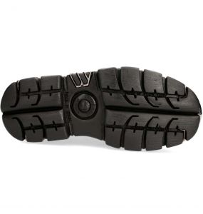 Chaussures New Rock Metallic en Cuir Itali Noir