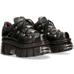 Chaussures New Rock Metallic en Cuir Itali Noir