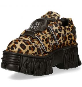 Chaussures New Rock Metallic Fire Léopard