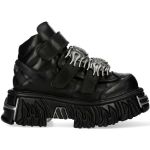 Chaussures New Rock Metallic Fire en Cuir Noir