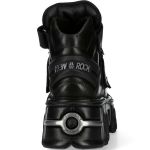 Chaussures New Rock Metallic Fire en Cuir Noir