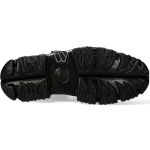 Black Leather New Rock Fire Metallic Shoes