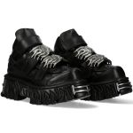 Chaussures New Rock Metallic Fire en Cuir Noir