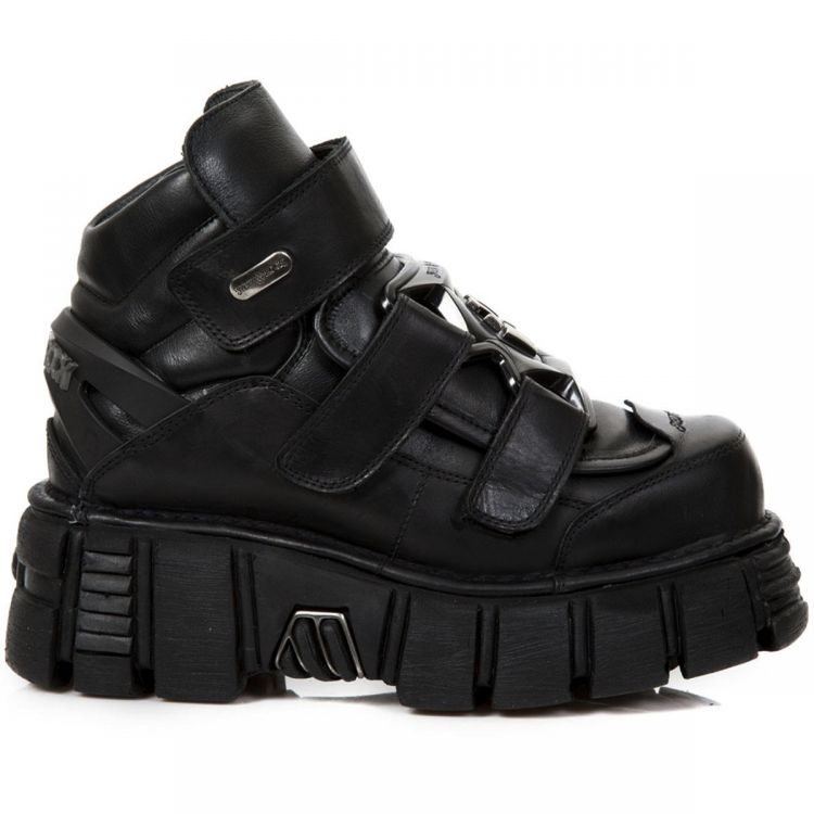 Chaussures New Rock Metallic en Cuirs Nomada et Itali Noirs