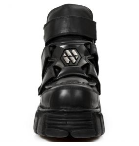 Black Itali and Nomada Leather New Rock Metallic Shoes