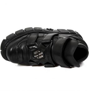 Black Itali and Nomada Leather New Rock Metallic Shoes