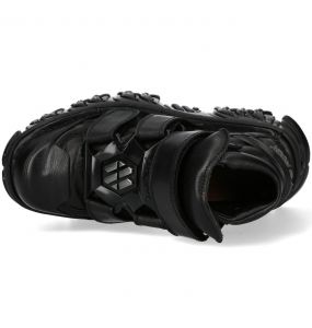 Black Itali and Nomada Leather New Rock Fire Metallic Shoes