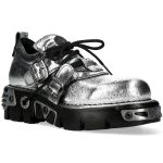 Silver Leather New Rock Metallic Shoes