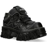 Black Luxor and Nomada Leather New Rock Fire Metallic Shoes