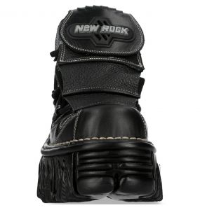 Black Luxor and Nomada Leather New Rock Fire Metallic Shoes